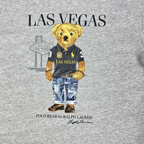 Polo Ralph Lauren Polo Bear Sweatshirt Toddler 4T Gray Fleece Las Vegas - Picture 2 of 9